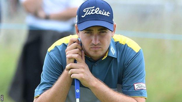 Daniel Brooks on his way to leading the Scottish Open