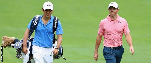 Rory McIlroy with Harry Diamond at the US PGA Championship