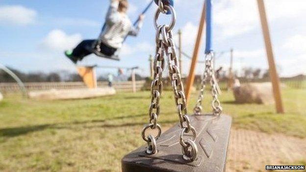 child on swing