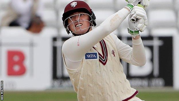 Tom Banton became the first concussion substitute to hit a century as he went past his previous first-class best score of 79