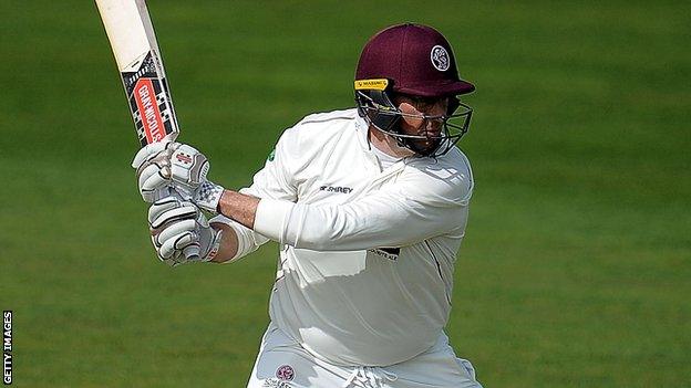 Marcus Trescothick ended day three at Taunton on 96