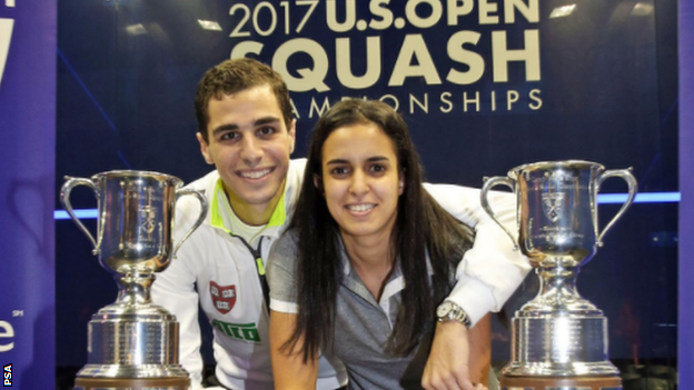 Squash couple Ali Farag and Nour El Tayeb