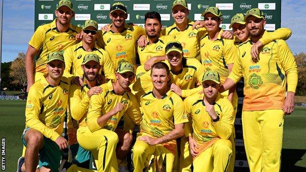 Australia with the ODI series trophy