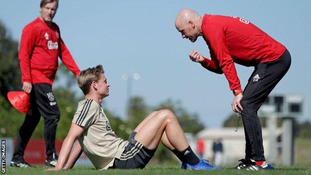 Frenkie de Jong and Erik ten Hag