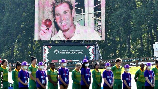 A minute's silence for Shane Warne at the Women's Cricket World Cup in New Zealand