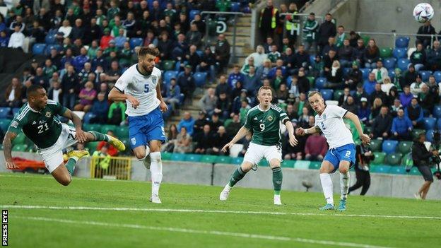 Josh Magennis scored a superb header in injury time