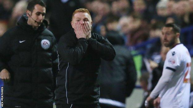 Bolton manager Neil Lennon