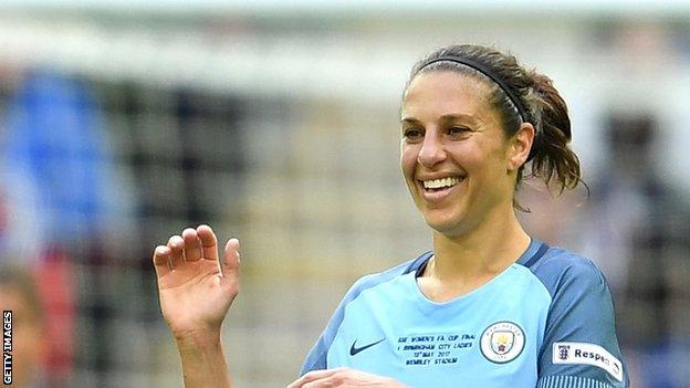 Carli Lloyd played in the Women's Super League with Manchester City in 2017