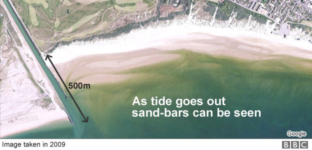 Image of Camber Sands beach as the tide goes out