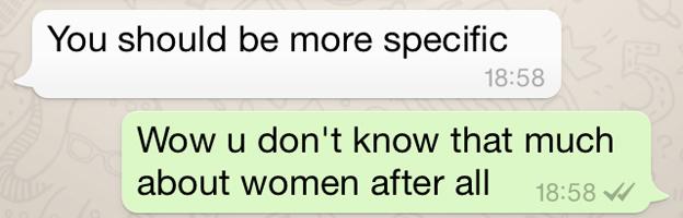 Screen grab of conversation