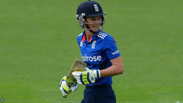 Charlotte Edwards walks off after being dismissed