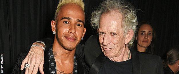 Lewis Hamilton and Keith Richards