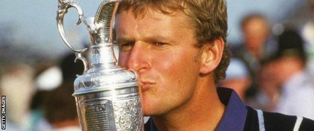 Sandy Lyle after winning the 1985 Open