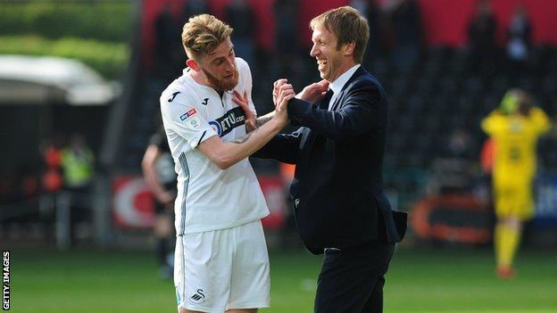 Oli McBurnie and Graham Potter