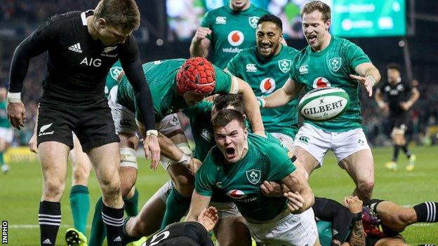 Ireland beat New Zealand for the first time on home soil last November