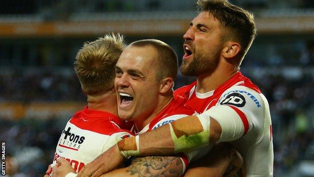 From left, Adam Swift, Danny Richardson and Tommy Makinson