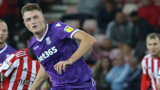 Harry Souttar in action for Stoke