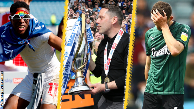 Split picture (l to r) of Rotherham United's Chiedozie Ogbene, Wigan Athletic manager Leam Richardson and Jordan Houghton of Plymouth Argyle