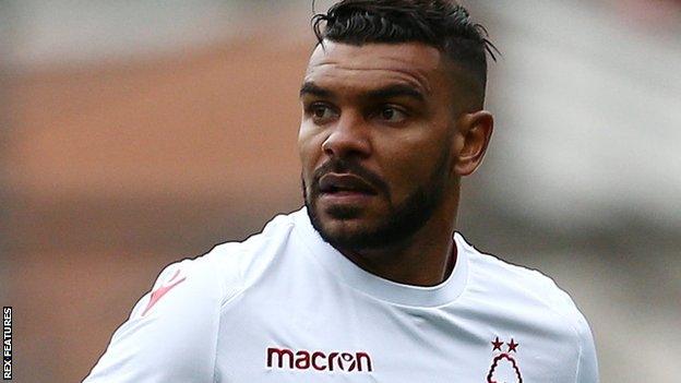 Hillal Soudani in action for Nottingham Forest