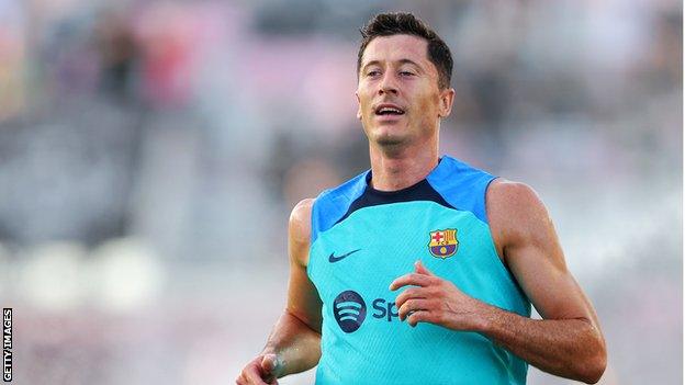 Robert Lewandowski in Barcelona kit