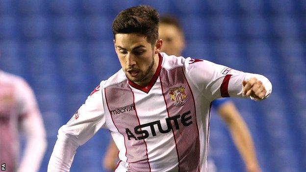 Tom Pett in action for Stevenage