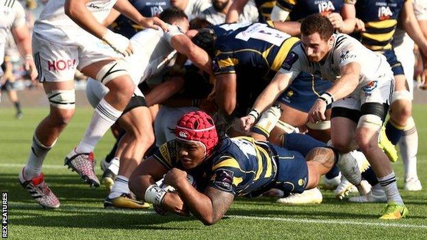 Worcester hooker Joe Taufete'e had previously only scored two tries for the Warriors