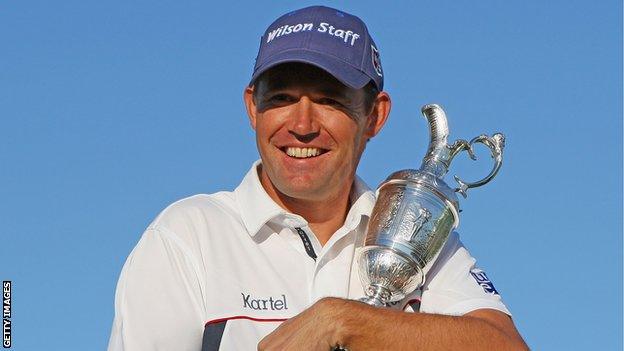 Padraig Harrington with The Claret Jug after winning the 2008 Open Championship