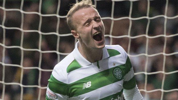 Celtic striker Leigh Griffiths celebrates scoring