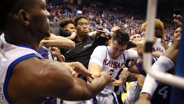 Brawl at Kansas State v Kansas University