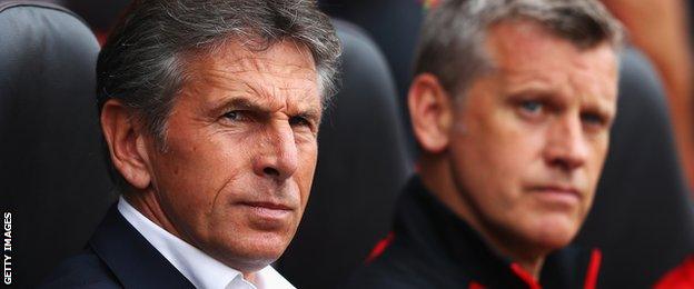 Eric Black and Southampton manager Claude Puel