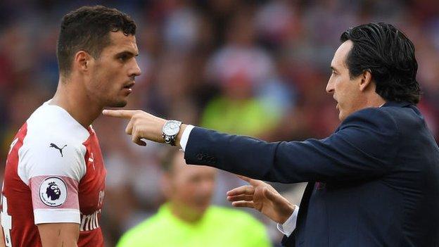 Granit Xhaka and Unai Emery