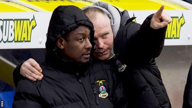 Russell Latapy with Inverness Caledonian Thistle manager John Hughes