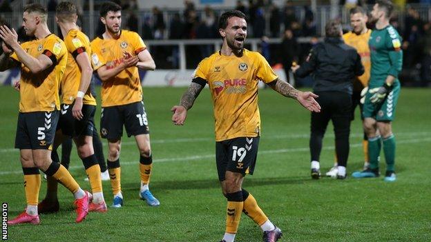 Dom Telford has scored 13 goals in 12 league appearances for Newport County this season