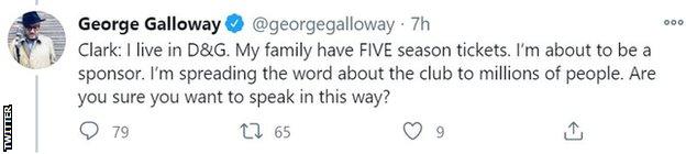 George Galloway tweet