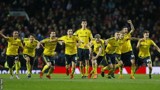 Middlesbrough players celebrate