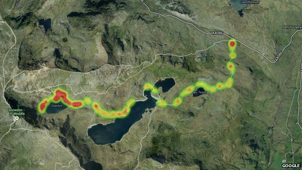 Satellite map of Snowdonia