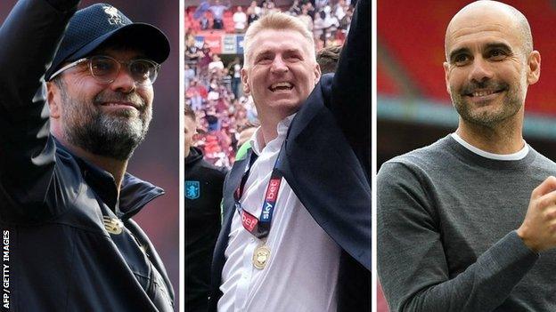 Villa head coach Dean Smith cannot wait to pit his wits with this season's two top Premier League bosses Jurgen Klopp and Pep Guardiola