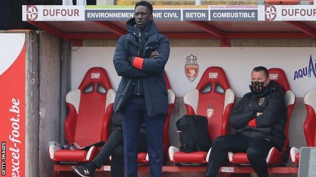 Standard Liege's Senegalese coach Mbaye Leye