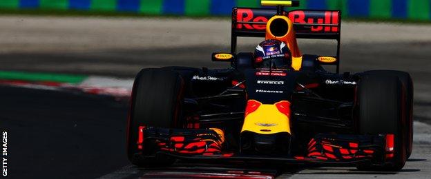 Max Verstappen in action for Red Bull