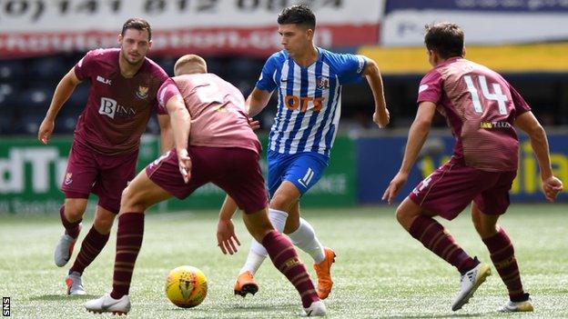 Jordan Jones in action for Kilmarnock against St Johnstone