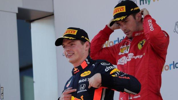 Max Verstappen and Charles Leclerc