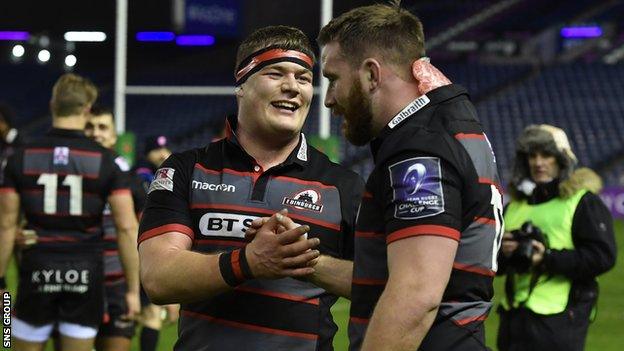 Murray McCallum (centre) played in Edinburgh's win over Stade Francais on Friday