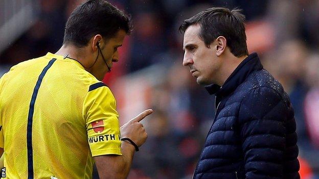 Valencia manager Gary Neville