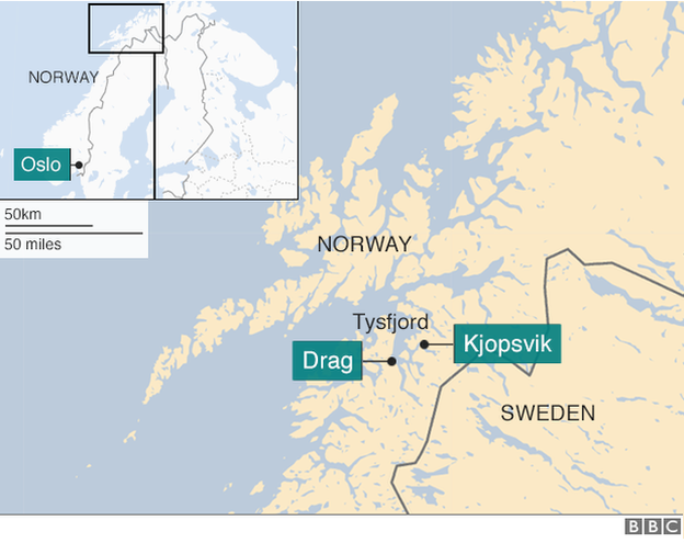 Map of Tysfjord