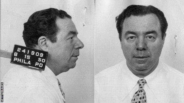 A mugshot of Frank 'Blinky' Palermo