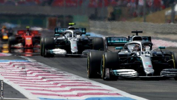 Lewis Hamilton leads the French GP