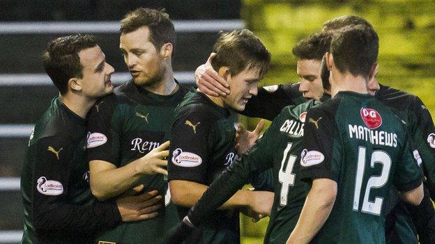 Raith Rovers celebrate their winning goal