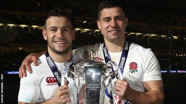 Danny Care and Ben Youngs playing for England