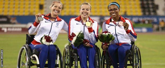 Hannah Cockroft, Mel Nicholls and Kare Adenegan