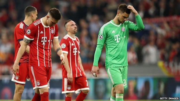 Bayern Munich players at full-time